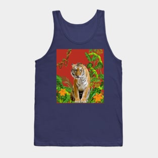 Tiger with Jungle Background Tank Top